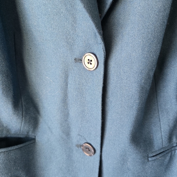 New Jessica London Blazer Jacket 20 Plus Women Teal Green Wool Blend 2button - Picture 6 of 9